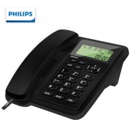 飞利浦（PHILIPS）有绳电话机座机 固定电话 办公家用 双接口 免电池 免提通话 CO