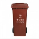 敏胤 MYL-7120湿垃圾 120L户外分类标识垃圾桶（带轮）（桶身：咖啡色）