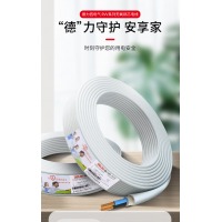 德力西电气电线电缆铜芯国标护套软线RVV 2芯1.5平方 白色100米