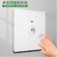 飞雕 过道拍手声控感应开关声光控延时楼道开关二线LED节能灯自动开关 白色