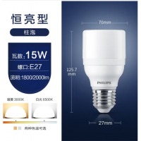 飞利浦（PHILIPS）LED柱泡节能灯泡E27大螺口家用商用恒亮型光源照明柱形泡 恒亮型LED柱泡 15W E27 6500K