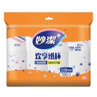 妙洁 纸杯一次性杯子 单只装228ml加厚型