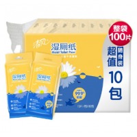 清风（APP）湿厕纸湿巾 清洁湿纸巾 10片装 10包/组