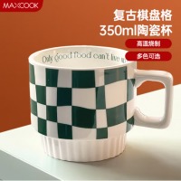美厨（maxcook）陶瓷杯马克杯茶杯 水杯泡茶杯咖啡杯早餐杯果汁杯 绿色MBC8764