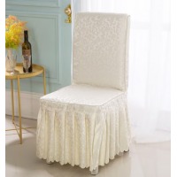 米白双勾花餐厅椅子套定做高1.06m 宽45cm