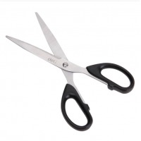 得力(deli)180mm办公家用生活剪刀 黑色 办公用品 6009