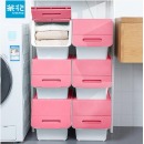 茶花（CHAHUA） 2886 收纳盒中号整理箱 河马口前开式塑料箱收纳箱斜口翻盖24L 红色 3支装