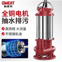 格威特潜水泵220V污水泵抽水泵排污泵清水泵农用家用高扬程不锈钢抽水泵 不锈钢1500W/2寸污水泵