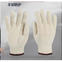 劳保手套劳保黑红边线手套600g耐磨工地搬运维修车间棉线手套 12副/打