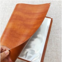 文件夹活页 A4软皮面可拆卸资料册文件袋试卷文件装订整理耐用防 【棕色】2.5cmA4夹+