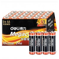 得力(deli) 5号电池 碱性干电池 适用于 儿童玩具/钟表/遥控器/电子秤/鼠标/电子