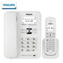 飞利浦（PHILIPS） DCTG182 无绳电话机 无线座机 子母机 办公家用 可扩展子机 中文菜单 双免提 白色一拖一