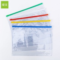 绿文透明文件袋B5 29X21CM单色颜色随机12个装