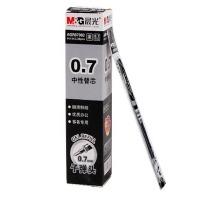 晨光（M&G）子弹头中性笔签字笔水笔替芯笔芯 黑色 AGR67083 0.7MM 20支装