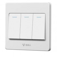 公牛（BULL）墙壁开关 G07系列 三开双控开关 86型面板G07K312C 白色 暗装