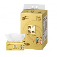 清风原木纯品金装抽纸3层150抽 面巾纸餐巾纸纸巾3包/提