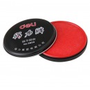 得力9859型快干印台 红色圆形速干印油85mm印泥