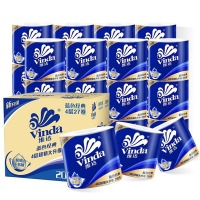 维达（Vinda）蓝色经典有芯卷纸4层200克家用卷筒纸巾厕纸卫生纸手纸 整箱27卷