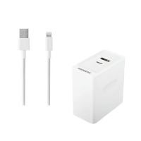 5W氮化镓充电器头快充双Typec+USB多口手 20W 快充插头数据线+C2L-1m