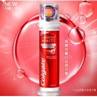 高露洁（Colgate）去渍直立按压式泵式美白牙膏100ml 5倍去渍 闪耀亮白