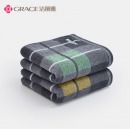洁丽雅（Grace）新疆棉毛巾 长绒棉A类毛巾2条装 纯棉加厚柔软强吸水洗脸巾 74*34cm 105/条 格调绿+格调黄