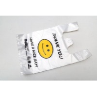 登比塑料笑脸袋背心袋透明手提袋26*42 100只