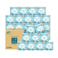 清风 云柔纯品加厚卫生卷纸 4层27卷 整箱
