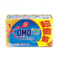 奥妙（OMO）99超效洗衣皂肥皂含芦荟精粹去污去渍去味家庭实惠装 206g*2块