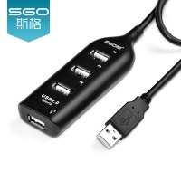 斯格（Sgo）USB分线器一拖四高速USB-HUB2.0集线器电脑USB多口扩展器延长 3