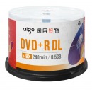 爱国者（aigo）DVD+R DL 空白光盘/刻录盘 8速8.5GB 台产 桶装50片