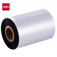 得力(deli)90mm*300m热转印条码机标签机通用型蜡基碳带81523（单卷装）