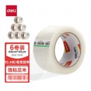 得力(deli)高品质透明封箱胶带 60mm*100y*45μm(91.4m/卷) 6卷装 30333