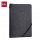 得力(deli)16k96张可插笔商务记事本日记本笔记本子文具办公用品 黑色22250