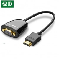 绿联 HDMI转VGA转换器 高清视频转接头1080P机顶盒子连接显示器投影线 MM105