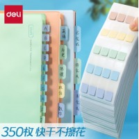 得力(deli)350枚多规格索引标签贴半透明指示便签贴条 21699