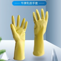 适用于加厚牛牌乳胶橡胶手套牛筋洗碗耐磨防水防滑洗衣胶皮塑胶工 牛牌加厚
