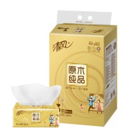 清风150抽3层金装面巾纸3包装 抽纸BR36MJ3 新老款随机3包/提   48包/箱