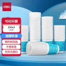 得力(deli)250ml(9盎司)加厚一次性杯子 水杯/纸杯 100只装 办公用品 蓝色9561