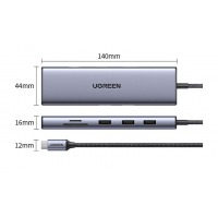绿联Type-C扩展坞USB-C读卡器雷电4拓展坞分线器HDMI网线转接头HUB通用156