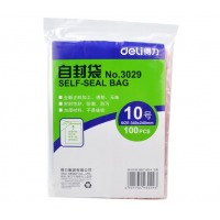 得力 3029 10号自封袋 透明（单位：包）