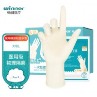 稳健（Winner）一次性医用无菌橡胶检查手套50只 2只/袋 25袋/盒