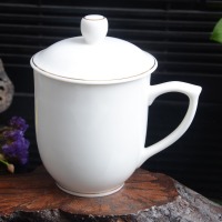 翔丰　手绘陶瓷茶杯办公室杯子带盖会议杯泡茶杯子