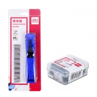 得力 推夹器 8591蓝色1套8592补充夹50个