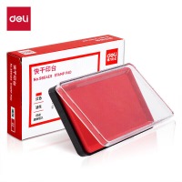 得力(deli)138*86mm方形快干印台印泥 清晰印记 财务用品 办公用品 红色986