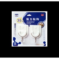 荣星777挂钩 白色强力粘钩 多用粘钩 强力粘钩 衣服钩 沾钩 2个装 大号