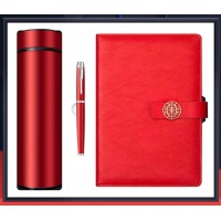 信发文具 0113 A5国潮扣本+450ML保温杯+签字笔三件套 A5国潮扣系列套装红色