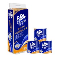 维达（Vinda）有芯卷纸 蓝色经典4层140克*10卷 厚韧卫生纸 卷筒纸