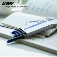 凌美（LAMY）钢笔墨水芯 配件系列一次性墨水笔芯黑色5支装