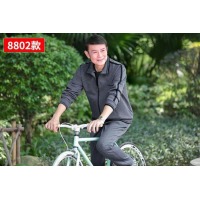 恒源祥运动套装男中老年男士运动服套装休闲卫衣爸爸秋装套 8802灰色粗黑条三件套