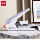 得力(deli)60页省力厚层大订书机/订书器 适配23/6~23/10订书钉 白色0465